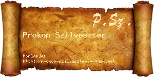 Prokop Szilveszter névjegykártya