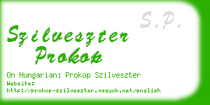 szilveszter prokop business card